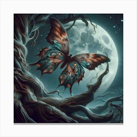 Butterfly In The Moonlight Canvas Print