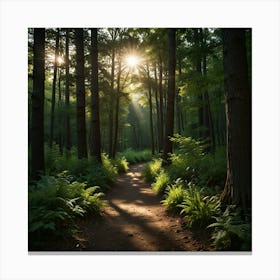 Sunrise In The Forest 17 Canvas Print