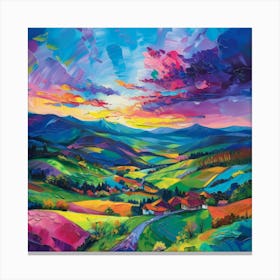 Sunset In The Valley Canvas Print