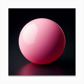 Pink Ball On Black Background Canvas Print