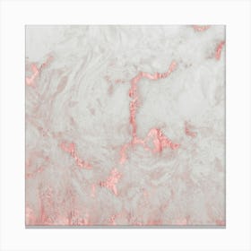 Pink Marble Rose Gold Luxe Canvas Print