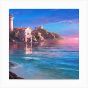 Lighthouse At Sunset Canvas Print