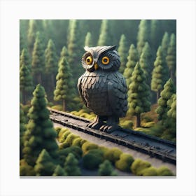 Owl In The Forest 69 Canvas Print