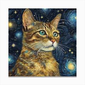 Van Gogh Cat Artwork Capturing 2 Canvas Print