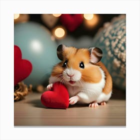 Valentines Hamster 12 Canvas Print
