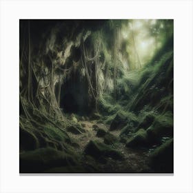 Cave In The Forest Canvas Print