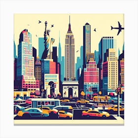 New York City nyc Skyscrapers City Usa Canvas Print