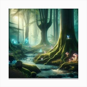 Fairy Forest paintings art print 2 Canvas Print