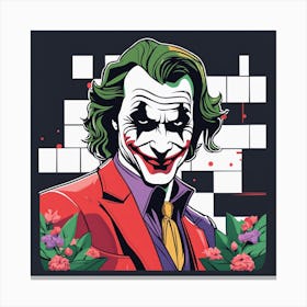 Joker Portrait Low Poly Painting (4) Canvas Print