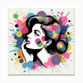 Girl With Paint Splatters Canvas Print