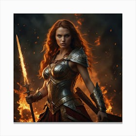 Red Haired Warrior Canvas Print