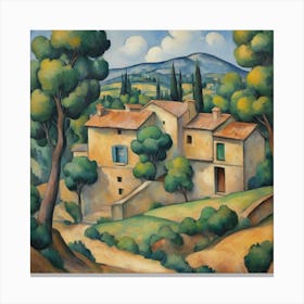 Rustic Romance Painting Inspired By Paul Cezanne Art Print Canvas Print