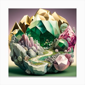 Landscape With Crystals Canvas Print