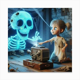 Skeleton Girl 1 Canvas Print