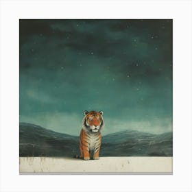 Tiger In The Snow Canvas Print