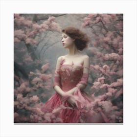 Girl In A Pink Dress Canvas Print