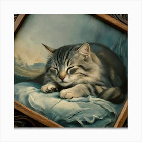 Cat Sleeping Canvas Print