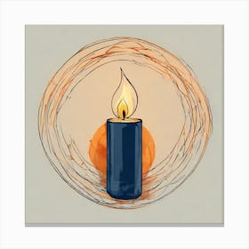 Candle In A Circle vector art Canvas Print