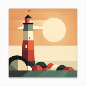 Lighthouse At Sunset Canvas Print