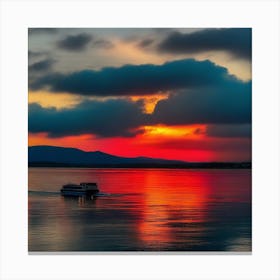 Sunset On The Lake 2 Canvas Print