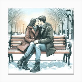 Couple Kissing 1 Canvas Print