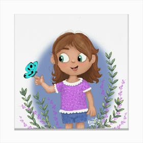 Girl With Butterfly Canvas Print