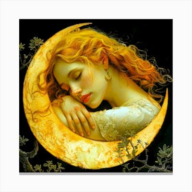 Lunar Lullaby - Beauty Sleep Canvas Print