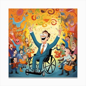 Man In A Wheelchair Canvas Print