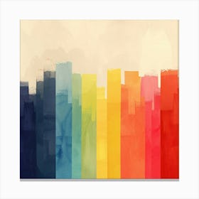 Rainbow City Skyline Canvas Print