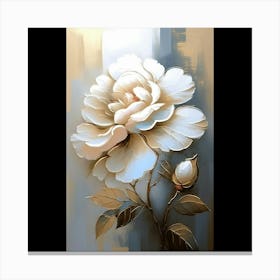 White Rose Painting Canvas Print