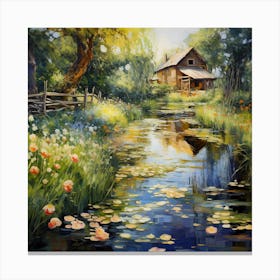 Threaded Tranquility: Monet's Soft Canvas Print