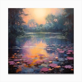 Reflections in Lily Pond Canvas Print