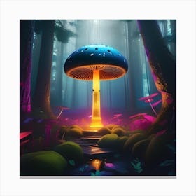 Mushroom In The Forest 4 Canvas Print