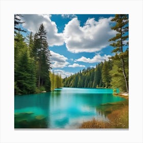 Blue Lake In The Mountains 8 Canvas Print