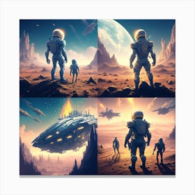 Aliens In Space Canvas Print