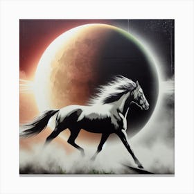 Horse And Moon Canvas Print