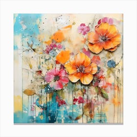 Vintage Bright Flowers 8 Canvas Print