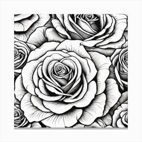 Roses Seamless Pattern 2 Canvas Print