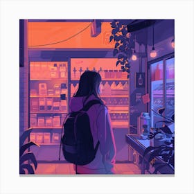 Girl In A Store 3 Canvas Print