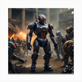 Futuristic Robot War 1 Canvas Print