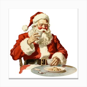 Santa Claus Drinking Tea 4 Canvas Print