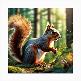 Squirrel In The Forest 377 Canvas Print