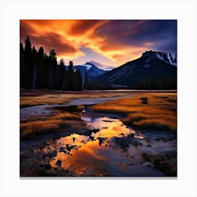 Landscape Minimalist Yellowstone National Park Studio Photography Canvas Print