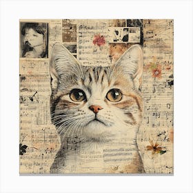 Cat On Paper 1 Canvas Print