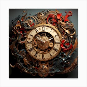 Clock Face With Elaborate Japanese Style Decoration Canvas Print