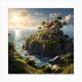 House On The Cliff 1 Canvas Print