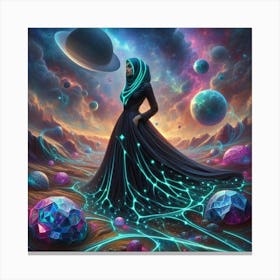 Muslim Woman In Space Canvas Print