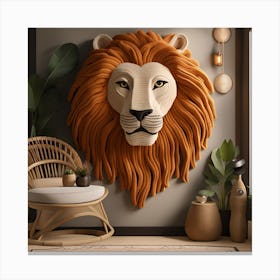 Lion Head Bohemian Wall Art 3 Canvas Print
