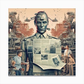 Robots In The News Canvas Print