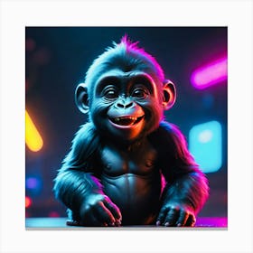 Gorilla neon Canvas Print